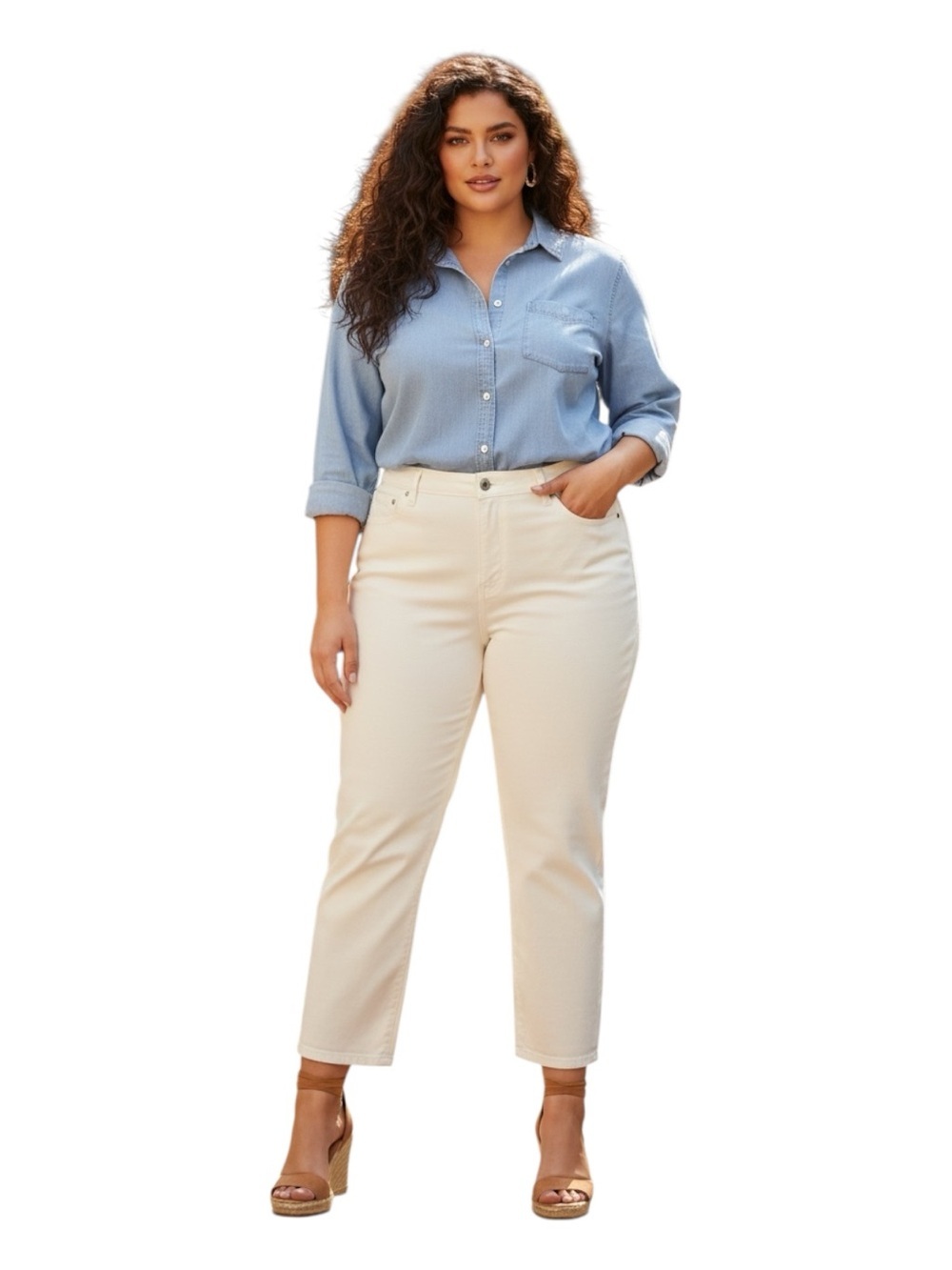 Old Navy Plus Size 28 White  Ankle Jeans - High Rise Cropped